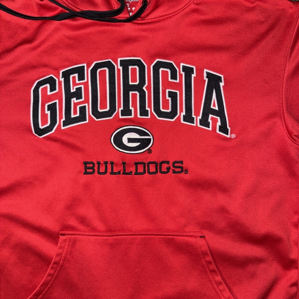 Men's Georgia Bulldogs Red Hoodie Embroidered Size Medium S8 - Picture 2 of 7